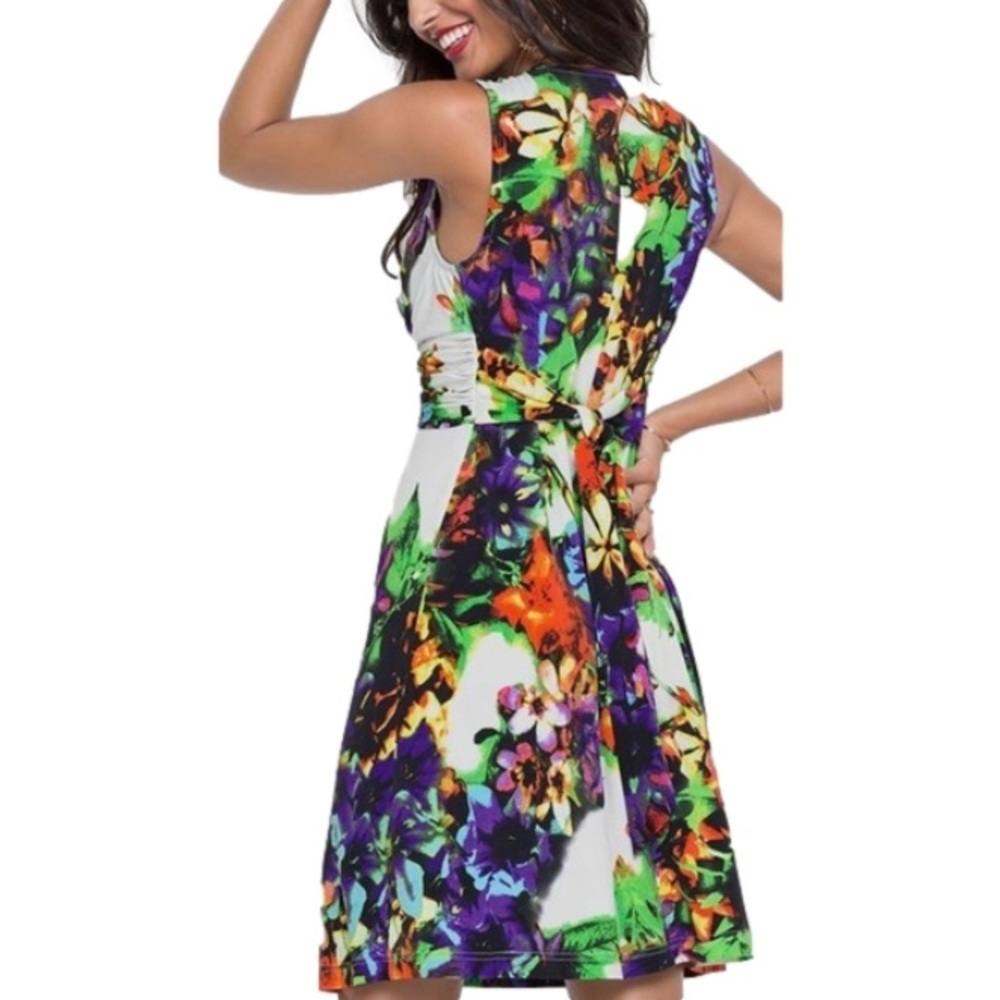 NWT VENUS Floral Print Tie Knot Front Dress Reg $58 CAD - Picture 3 of 5
